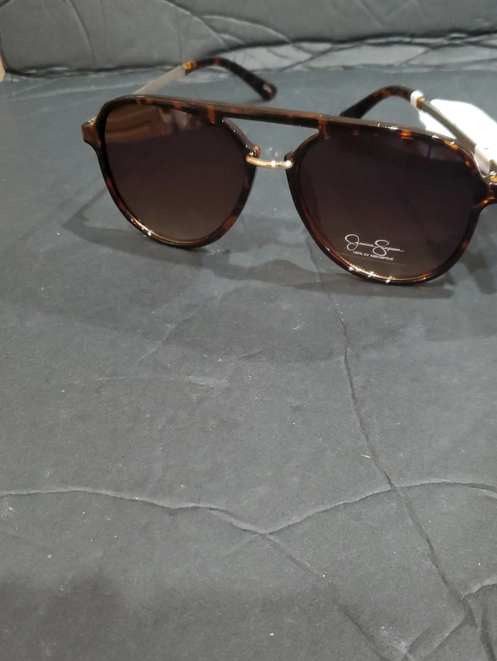 Jessica Simpson j6382 brown tortoiseshell aviator flat brow style sunglasses new